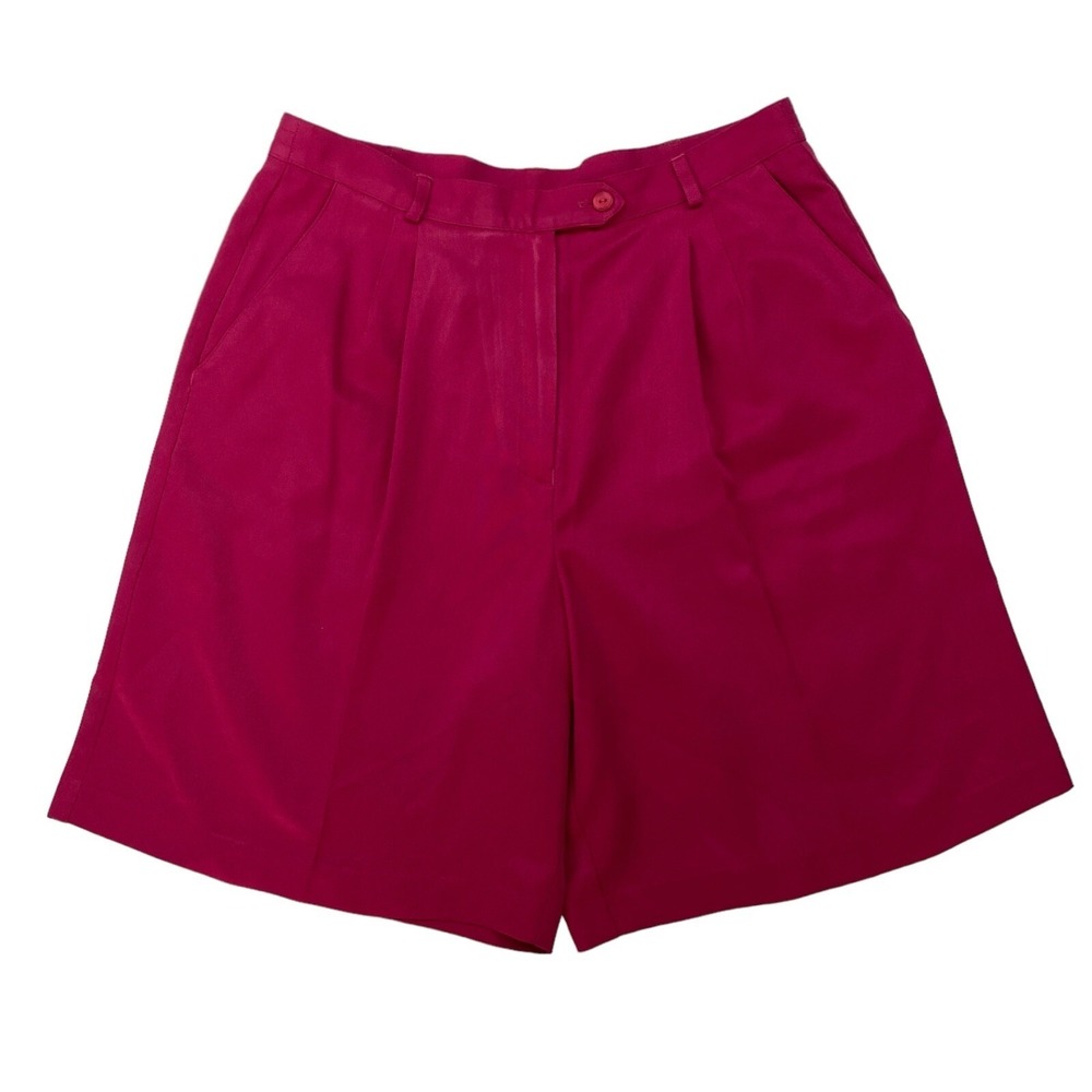 EP PRO Pink Pleated High Waisted Golf Shorts Size 12 Polyester Microfiber